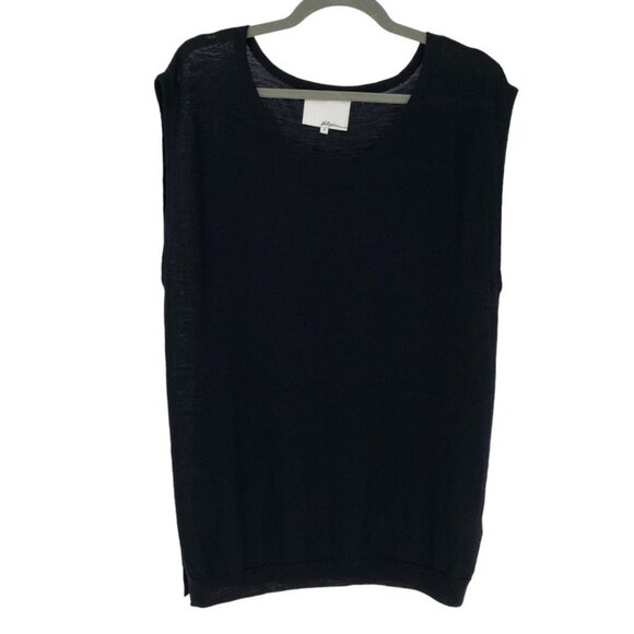 3.1 Phillip Lim Merino & Cashmere Blend Black Sleeveless Tunic size S *flaw* - Picture 1 of 15